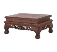 Cabilock Adjustable Wooden Display Stand Base for Flower Pots and Bonsai Solid Wood Carved Pedestal Riser with Smooth Surface Versatile Indoor Plant Stand for Living Office and Study Decor