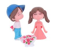 Cabilock Adorable Couple Figurines Miniature Boy and Girl Statues for Car Dashboard and Desktop Decorations Creative Design Representing Love and Friendship
