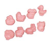 Cabilock Animal Cookie Stamp Cartoon Biscuit Moulds Lightweight Plastic Baking Tool for Adults Portable Cute Farm Animal Shapes for Birthday Parties and Home Use Embossed Cookie Cutter Kit