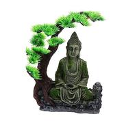 Cabilock Aquarium Buddha Sitting Statue Resin Ornament for Fish Tank Landscape Decor Safety Material Flat Bottom for Easy Placement for Freshwater Saltwater Environments
