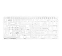 Cabilock Architect Drawing and Interior Design Template Geometric Stencil Drafting Ruler 12.5x3.7x0.1inch Smooth and Comfortable Hand Feel Without Burr Plastic Flexible Yet Strong Materials