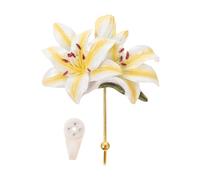 Cabilock Art Deco Hook Wall Hanger Decorative Flower Shaped Storage Hook Organizer Wall Mounted for Living Bathroom