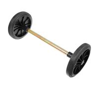 Cabilock Axle with 2 Wheels Replacement Wheel for Rubber and Iron Dustbin with Hollow Axle Easy Installation for Outdoor Gallon Wheelie Bins Random Colour