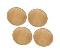 Cabilock Bamboo Dipping Bowls and Small Sauce Dishes 7.5cm Set of 4 for Asian Snacks and Appetizers, Natural Bamboo Condiment Plates for Sushi and Tapas Serving