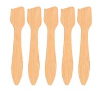 Cabilock Bamboo Face Mask Spreader Mini Spatula Set 5pcs Small Reusable Cosmetic Mixing Spoons Thin Lightweight Skin Care Tool for Facial Beauty Treatments