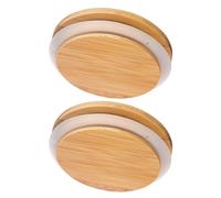 Cabilock Bamboo Lid 11Cm with Silicone Seal for Glass Jar Replacement Airtight and Leakproof Jar Lid Cover for Kitchen Storage and Food Preservation
