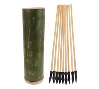 Cabilock Bamboo Pot Throwing Arrows Toss Game Set Small Vintage Design Safe Outdoor Activity for Adults School and Team Building Fun