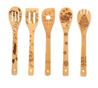 Cabilock Bamboo Spoon Set Christmas Cooking Utensils Kitchen Decor Festive Home Housewarming and Holiday Cooking Supplies