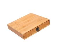 Cabilock Bamboo Tea Cake Storage Box Drawer Design with Pull Ring Tea Leaves Organizer Eco Friendly Compact for Home and Gift Use