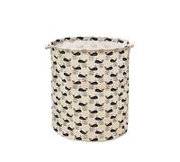 Cabilock Basket for Dirty Laundry Cotton Linen Laundry Hamper Round Storage Basket 40x35x35cm Whale Pattern