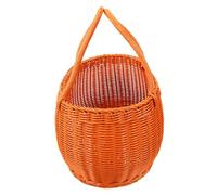 Cabilock Basket Storage Organizer Imitation Rattan Picnic Basket Hand Woven Big Belly Hamper Handwoven Large Size Fruits Snacks Flower Holder Sturdy Wear-resistant