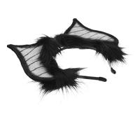 Cabilock Bat Ears Headband and Versatile Use Snug Fit Halloween with Faux Fur and Cloth Material with Realistic Touch and Gothic Demon Inspired Design for Women for Dress and Parties