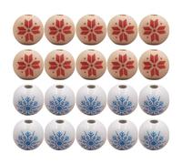 Cabilock Beads DIY Beads Wooden 60pcs Snowflake Pattern with Smooth Surface, Easy to Use for Christmas Craft Projects for Handmade Jewellery and Garland Making