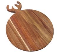 Cabilock Beech Wood Christmas Antlers Bread Serving Plate with Irregular Shape for Kitchen Cutting and Serving Breads Cheeses Fruits and Appetizers for Home and Bakery Use