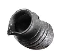 Cabilock Black Ceramic Water Feature Pot with Matte Finish, Quiet Operation Tabletop Fountain Jar for Aquariums and Balcony Decor, Rustic Stylish Aesthetic Water Spillway Fountain