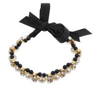 Cabilock Black Dog Collar for Pet with Lightweight Synthetic Material and Lovely Bow Tie Design, for Parties and Competitions, Fashionable Decoration Accessory