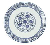 Cabilock Blue and White Porcelain Plate 9 Inch Ceramic Salad Serving Tray for Home Dining Party Snacks and Fruits