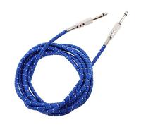 Cabilock Blue Braided Shielded 3m 6.35mm Mono Guitar Patch Cable Instrument Cord Electric Guitar Amp Speaker Audio Cable for Live Performance and Studio Use