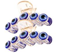 Cabilock Blue Evil Eyes Hair Claw Clips 2pcs Large 8cm Five-eye Claw Clips for Thick Hair Women’s Decorative for Styling and Secure Hold