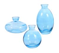 Cabilock Blue Glass Bud Vase Mini Transparent Flower Vases for Elegant Table Centerpieces Decorative Rustic Glass Bottles for Living Room Bedroom Office and Weddings
