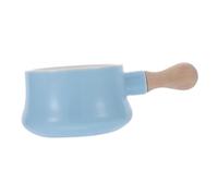 Cabilock Bone Soup Bowl Wooden Handle for Milk and Dessert Household Ceramic Breakfast Bowl Capacity Versatile for Daily Use