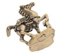 Cabilock Brass Horse Figurine Feng Shui Ornament for Wealth and Prosperity Motivational Tea Pet Sculpture for Office Desk and Home Decor Chinese Zodiac Horse Symbolizing Ambition and