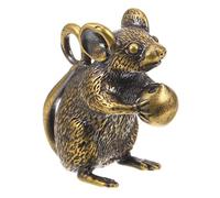 Cabilock Brass Mouse Charm, Cute Copper Mouse Bag Ornament, Miniature Zodiac Pendant, Handmade Brass Craft for Home Decor, Keychain, Jewelry Making, Feng Shui Decoration