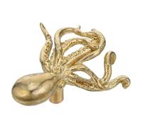 Cabilock Brass Octopus Cabinet Pulls and Knobs with Wear-Resistant Finish, Artistic Marine Touch, Vintage Nautical Style Handles for Furniture and Bedroom Dressers