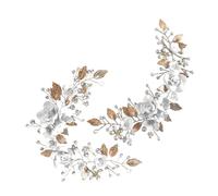 Cabilock Bridal Hair Pieces for Wedding 2Pcs Handmade Polymer Clay Flowers Lightweight Hair Head Decor for Bride and Wedding Guests