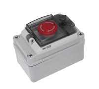 Cabilock Button Box with Emergency Stop Switch and Control Knob Outdoor Weatherproof Electrical Switch Protective Cover Easy Installation Breaker Box for Garden and Industrial Use