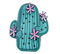 Cabilock Cactus Crossbody Bag Small Pouch with Wide Shoulder Strap | Retro Chic Pink Pu and Polyester Build, Portable Design, Large Capacity, Multifunctional Everyday Carry