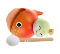 Cabilock Calming Fish Shaped Wooden Percussion Instrument for Creative Desk Decoration and Focus Booster Unique Office Stress Relief Guiro with Soothing Tapping Design
