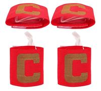 Cabilock Captain Armband Convenient and Portable Adjustable Red 4pcs Lightweight Polyester Material for Football and Basketball Youth Team Sport Band for Arm