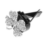 Cabilock Car Aromatherapy Clip Silver Four-Leaf Clover with Crystal Bling, Automotive Interior Decoration for Women’s Car Vent