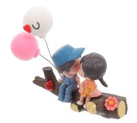 Cabilock Car Interior Decoration Couple Figurines Resin Ornament with Tree Branch and Confession Balloon Design Cute Romantic Car Dashboard Accessory Easy Cleaning High Hardness