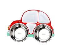 Cabilock Cartoon Car Shape Boys and Girls Plate Stainless Steel Material Easy to Clean Use