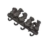 Cabilock Cast Iron Dog Shape Wall Hook Black Retro European Style Heavy Duty Coat Hat Key Hanger for Dog Lovers Pastoral Vintage Decorative Hook