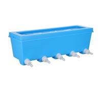 Cabilock Cattle Feeding Bucket Wall-mounted Animal Feeding Bottle with 5 Nipples Abs 8l 270oz Blue for Piglets Compact Barns Farm Drinking Equipment