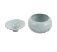 Cabilock Ceramic Ashtray with Lid for Cigarettes Featuring Funnel Shape and Versatile Usage, Blue Decorative Ash Tray Ornament Suitable for Offices and Living Rooms