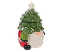 Cabilock Ceramic Christmas Tree Cookie Jar with Lid Small Decorative Biscuit Box for Holiday Snacks and Candy Storage Air-tight Freshness Preservation Festive Home Decor gift for for for for for for