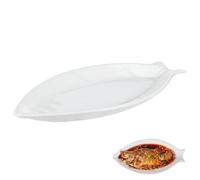 Cabilock Ceramic Fish Serving Platter 12.6 Inch Oval Porcelain Fish Plate for Home Kitchen Restaurant Dinner Snack Appetizer Dish