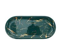 Cabilock Ceramic Food Display Plate with Matte Marble Pattern Elegant Jewelry Tray and Multipurpose Serving Dish for Sushi Desserts and Coffee