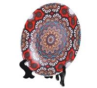 Cabilock Ceramic Food Plate Mandala Flower Decor Kitchen Art Wall Decor Easy to Clean