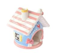 Cabilock Ceramic Hamster Nest Small Pet Bed Comfortable Carrier House Pink Hideout Hut for Tiny Mouse and Small Pet Bedding