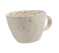 Cabilock Ceramic Mug with Handle Drinking Cup in Beige Colour Featuring Simple Design and Beautiful Lines, for Restaurant or Office Use, Suitable for Holding Beverages and Water