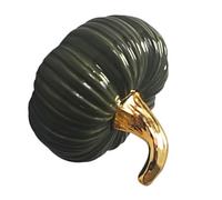Cabilock Ceramic Pumpkin Figurine Ornament for Thanksgiving Table Decor and Autumn Harvest, Small Green Pumpkin Accent with Classic Silhouette, for Living Room and Seasonal Warmth
