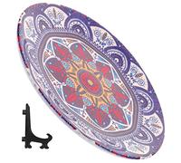 Cabilock Ceramic Salad Plate Wall Decor with Creative Mandala Design, Multi-Functional and Easy to Clean Decorative Plate for Daily Life and Family Gathering, Unique Wall Art Accent
