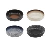 Cabilock Ceramic Seasoning Dishes Set of 4 Small Plates for Tapas and Appetizers Japanese Style Flavor Sauce Bowls with Stable Bottom Ideal for Home and Restaurant Condiments