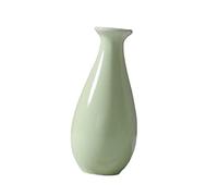 Cabilock Ceramic Small Green Vase for Plants, Simple Creative Design Mini Flower Vase Suitable for Dining Table and Room Decoration, Elegant Home Accessories with Pale Green Finish