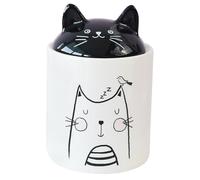 Cabilock Ceramic Storage Jar with Lid Cute Cat Shaped Empty Sweet Jars for Sweets, Coffee, Sugar, Laundry Storage Container - 12X7.5cm
